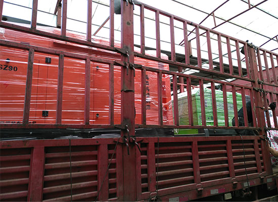 雄安混凝土液壓濕噴機、空壓機發貨現場